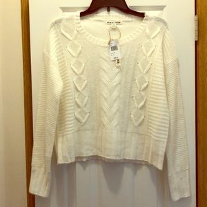 Cream crop sweater new with tags size M